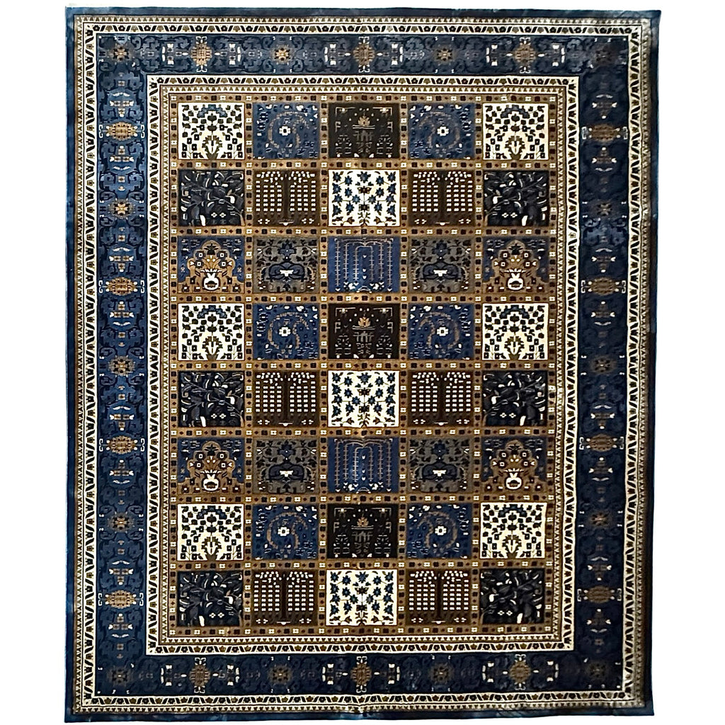 400 x 300 cm Blue Beige Bakhtiari Design Machine-Made Rug