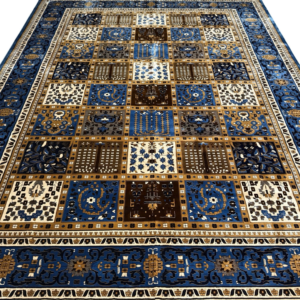 400 x 300 cm Blue Beige Bakhtiari Design Machine-Made Rug