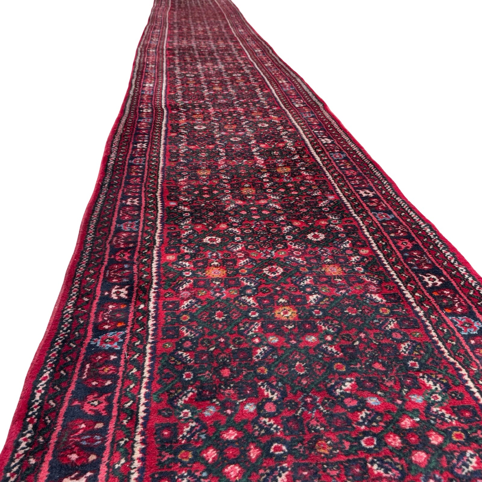 982 x 82 cm Hand-Knotted Persian Bidjar Runner Rug
