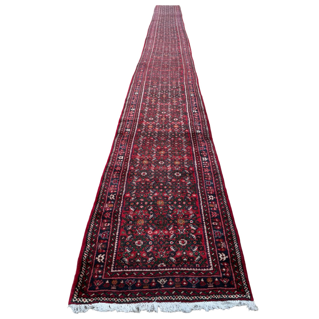 982 x 82 cm Hand-Knotted Persian Bidjar Runner Rug