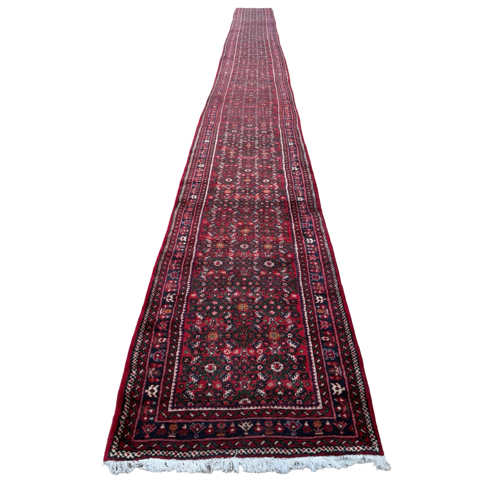 982 x 82 cm Hand-Knotted Persian Bidjar Runner Rug