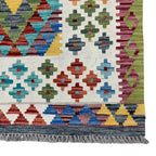 204 x 84 cm Hand-Woven Afghan Kilim Runner Rug – Wool Flatweave