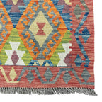 273 x 78 cm Hand-Woven Afghan Kilim Runner Rug – Wool Flatweave