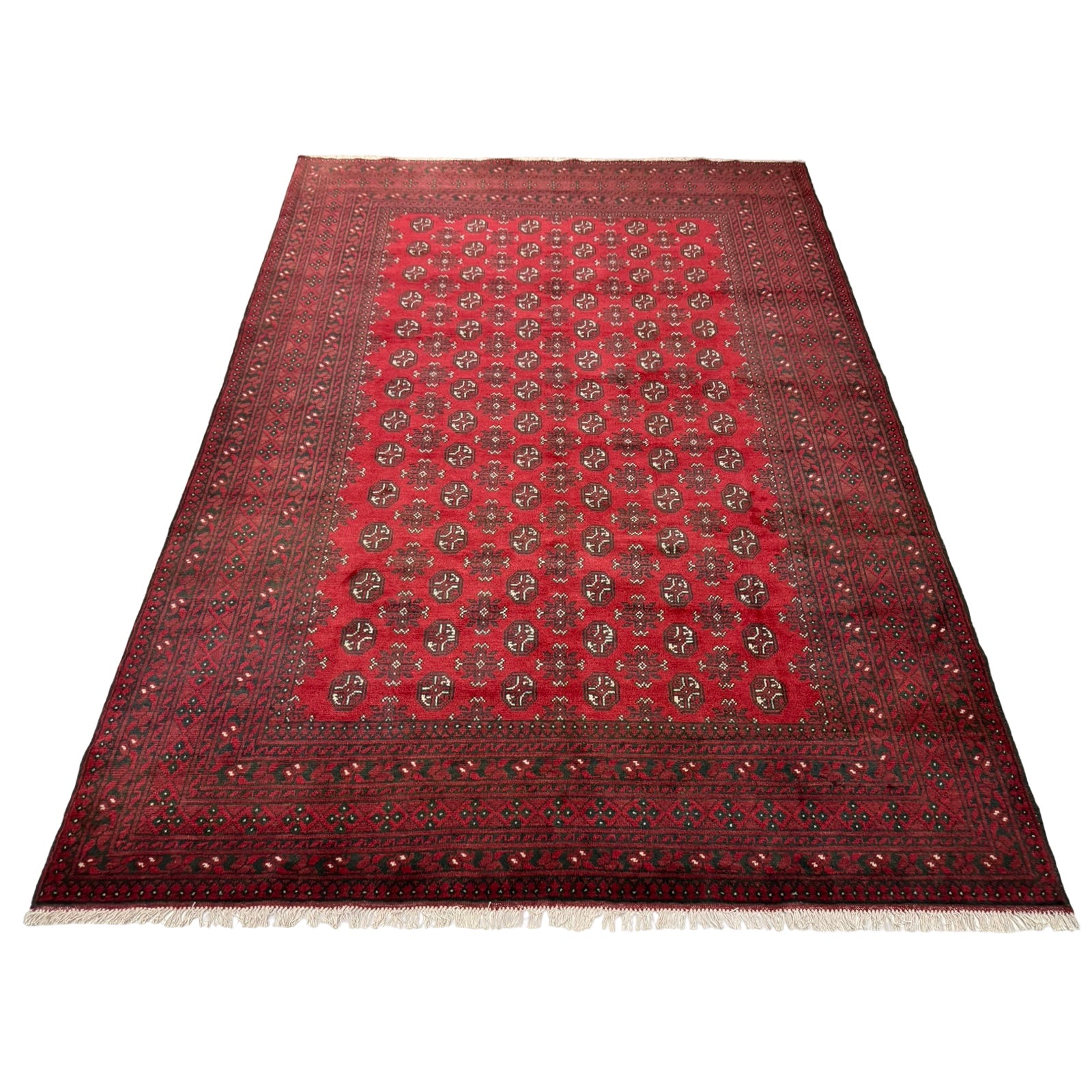 289 x 205 cm Hand-Knotted Afghan Akche Bokhara Rug