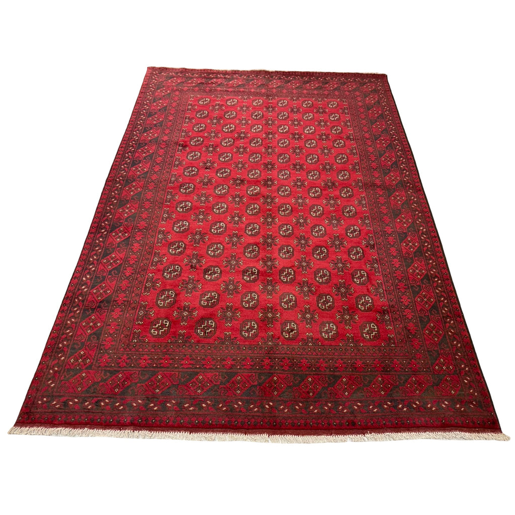 291 x 198 cm Hand-Knotted Afghan Akche Bokhara Rug