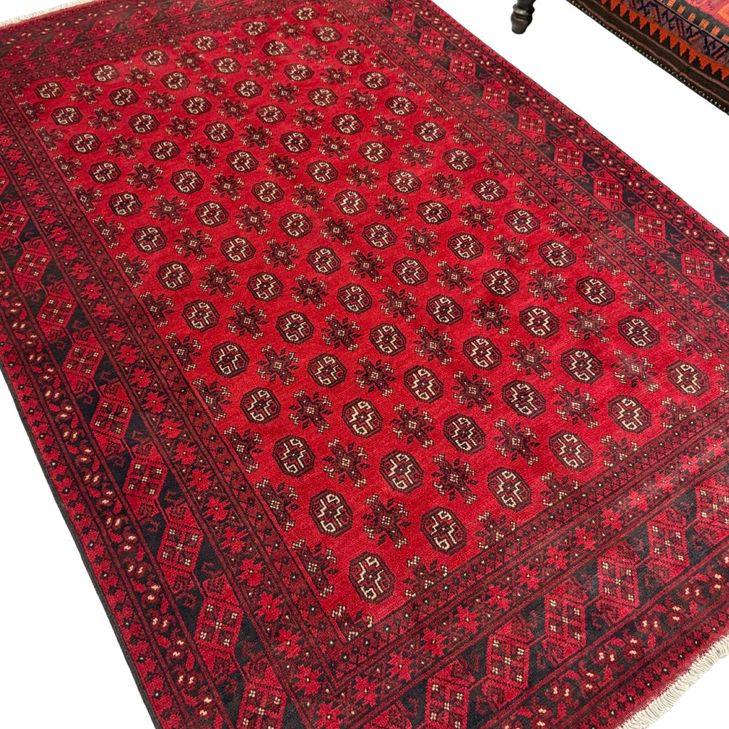 291 x 198 cm Hand-Knotted Afghan Akche Bokhara Rug