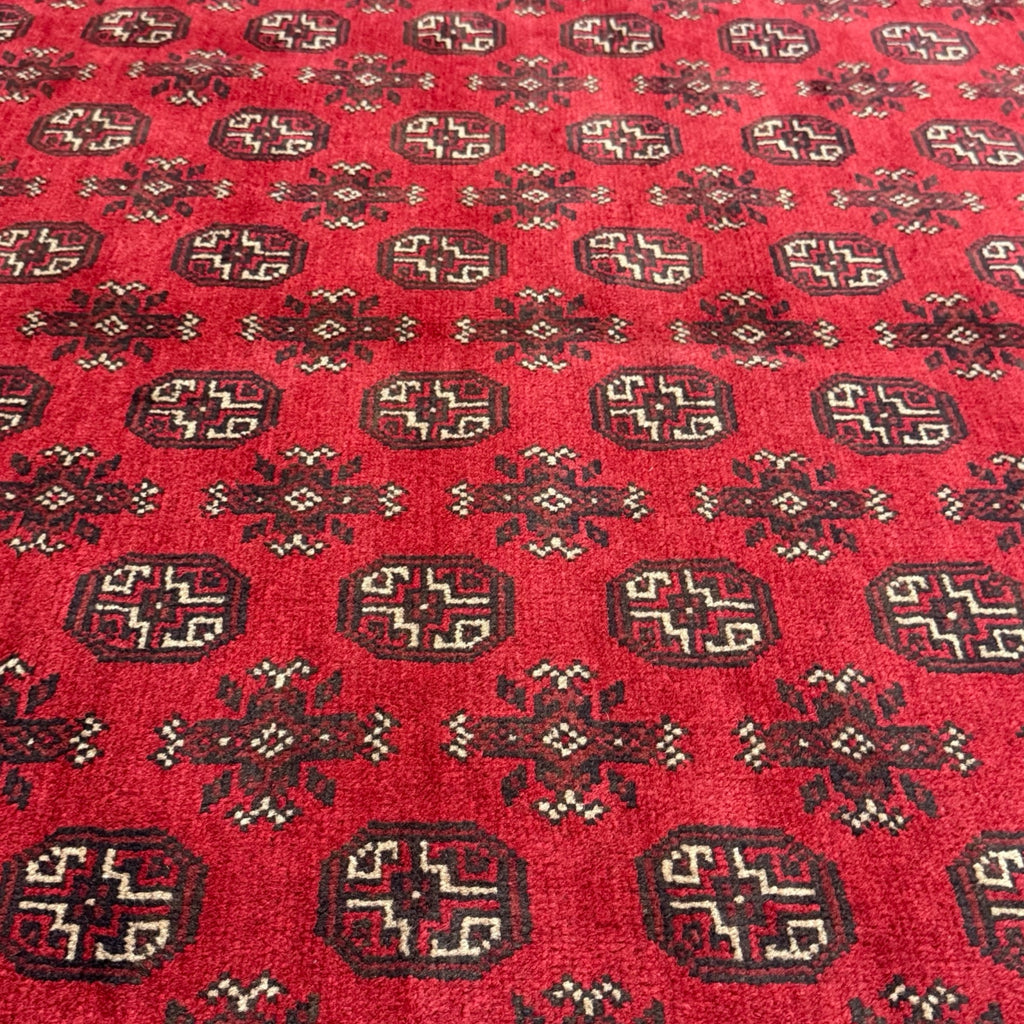 291 x 198 cm Hand-Knotted Afghan Akche Bokhara Rug