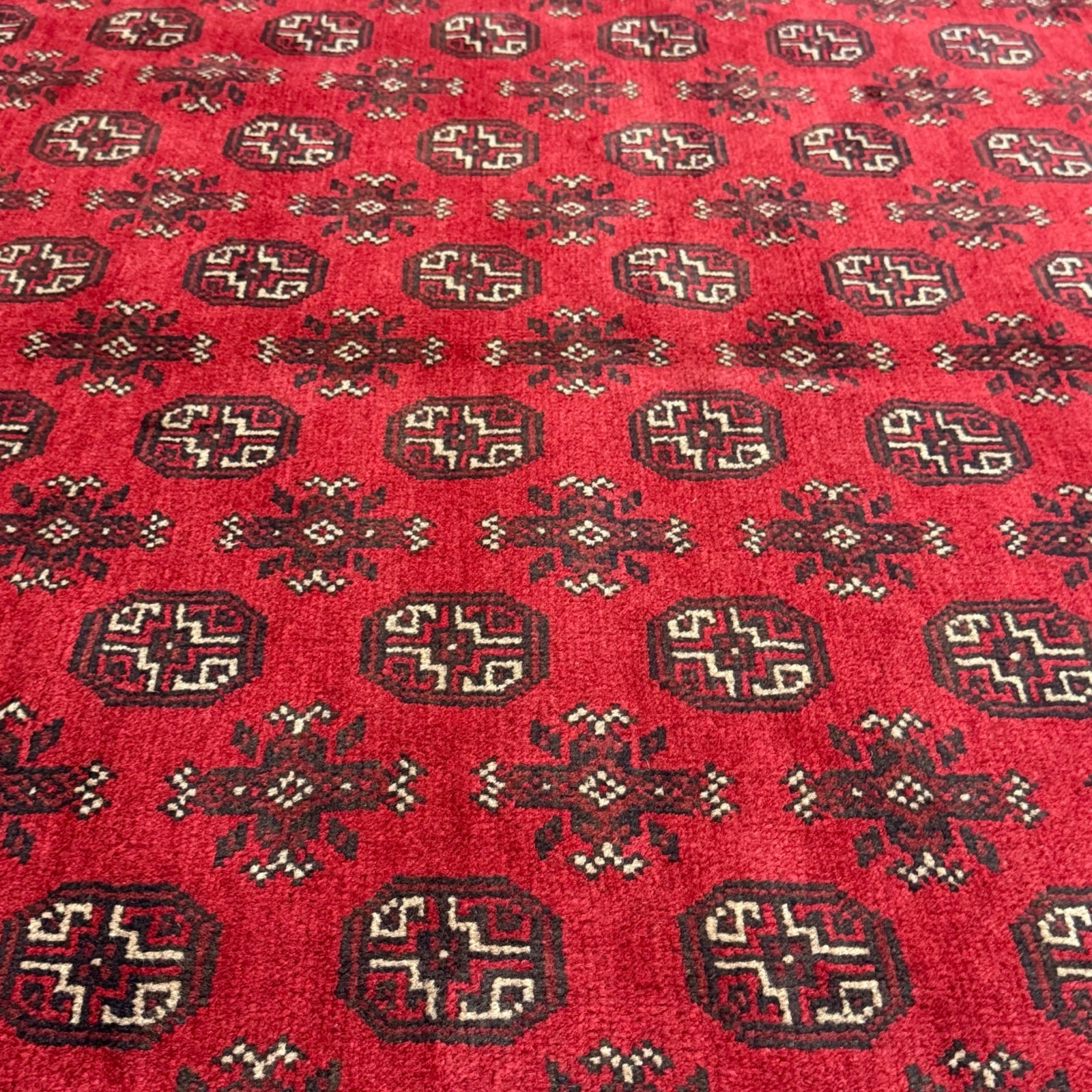 291 x 198 cm Hand-Knotted Afghan Akche Bokhara Rug