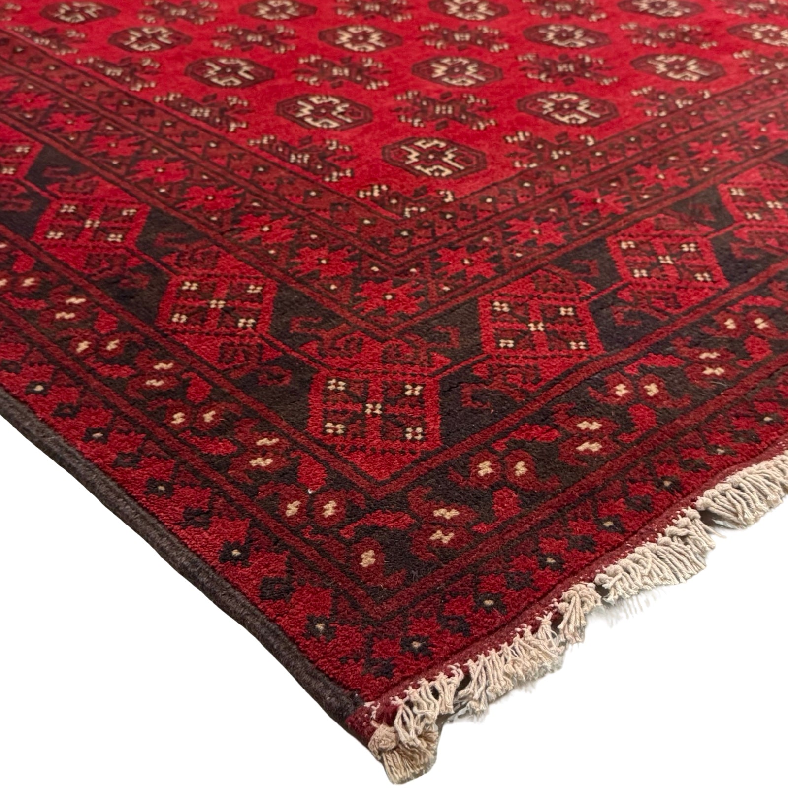 291 x 198 cm Hand-Knotted Afghan Akche Bokhara Rug