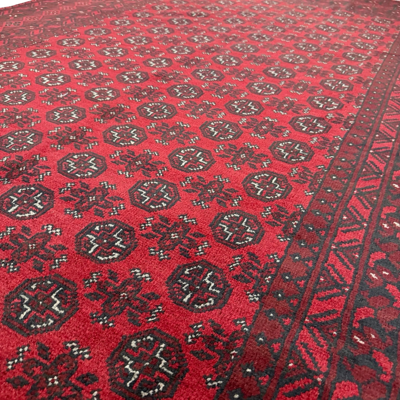 290 x 199 cm Hand-Knotted Afghan Akche Bokhara Rug