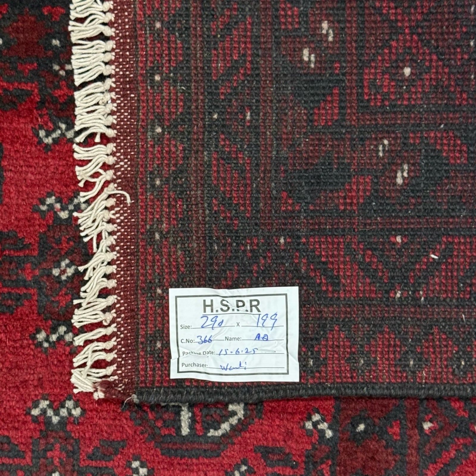 290 x 199 cm Hand-Knotted Afghan Akche Bokhara Rug