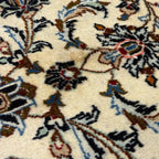 341 x 252 cm Hand Knotted Persian Kashan Cream Wool Rug