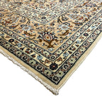 341 x 252 cm Hand Knotted Persian Kashan Cream Wool Rug