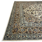 341 x 252 cm Hand Knotted Persian Kashan Cream Wool Rug
