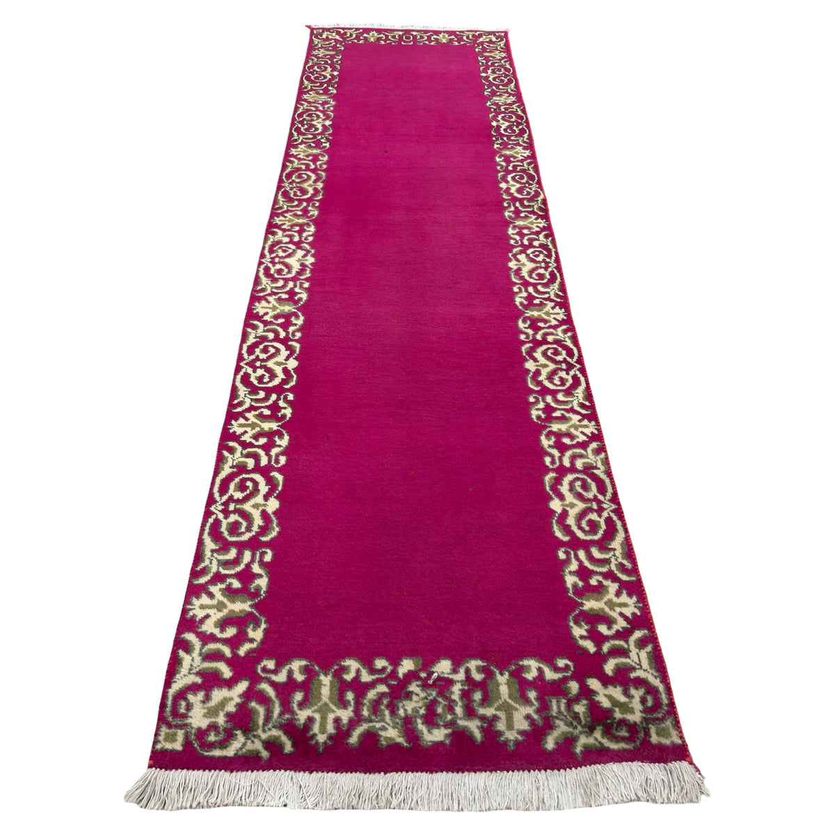 314 x 82 cm Hand Knotted Persian Kashan Modern Runner Rug