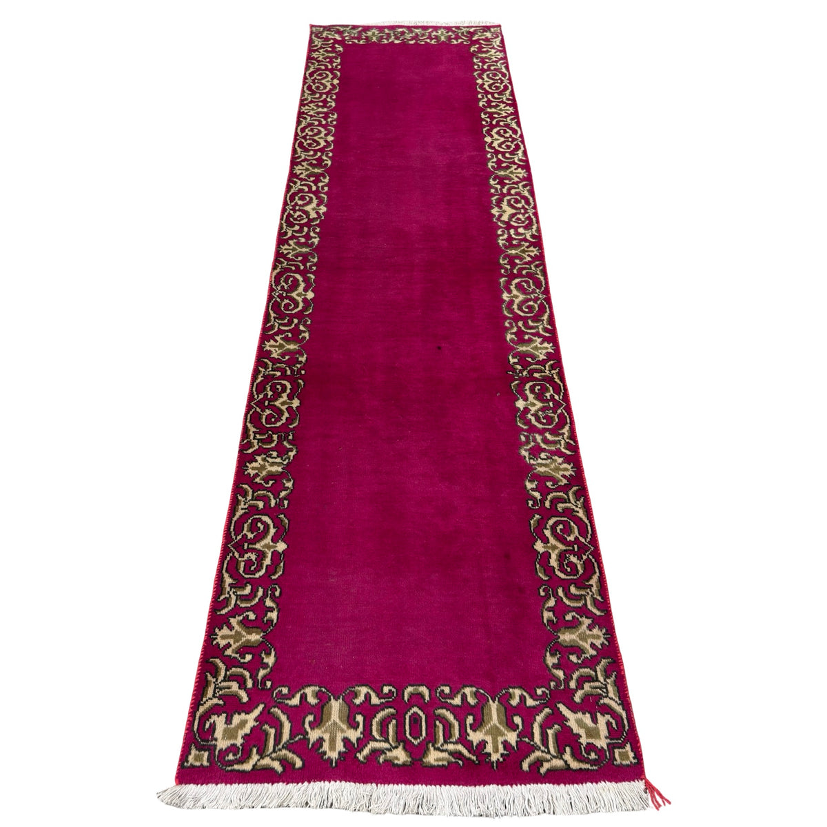 314 x 82 cm Hand Knotted Persian Kashan Modern Runner Rug