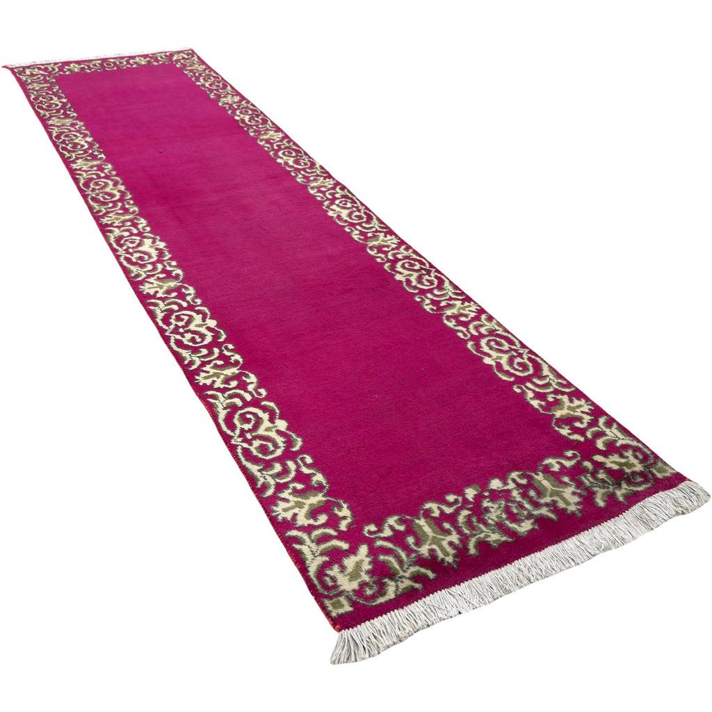 314 x 82 cm Hand Knotted Persian Kashan Modern Runner Rug