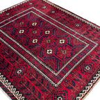 140 x 120 cm Hand-Knotted Persian Baluch Wool Rug