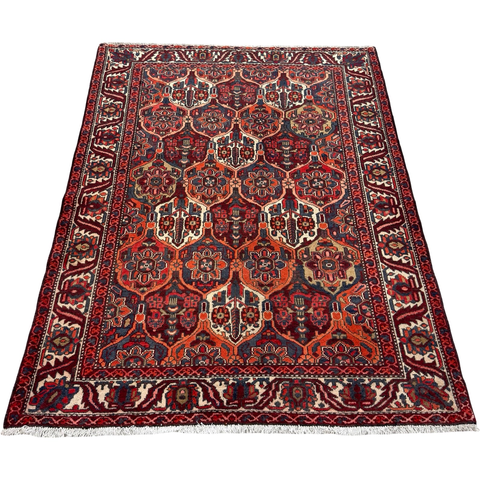 200 x 153 cm Hand-Knotted Antique Persian Bakhtiari Rug