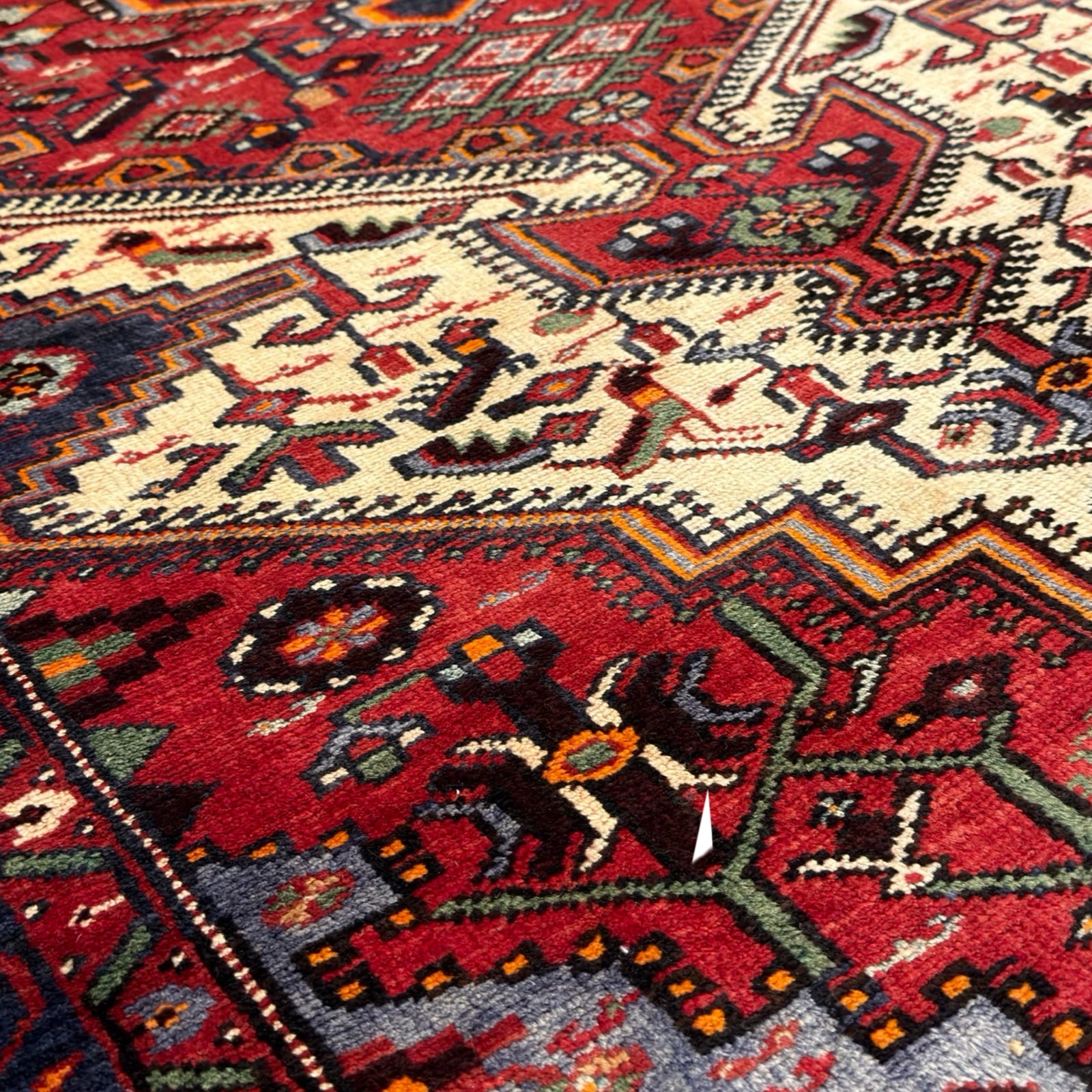 227 x 146 cm Vintage Persian Hamadan Wool Rug