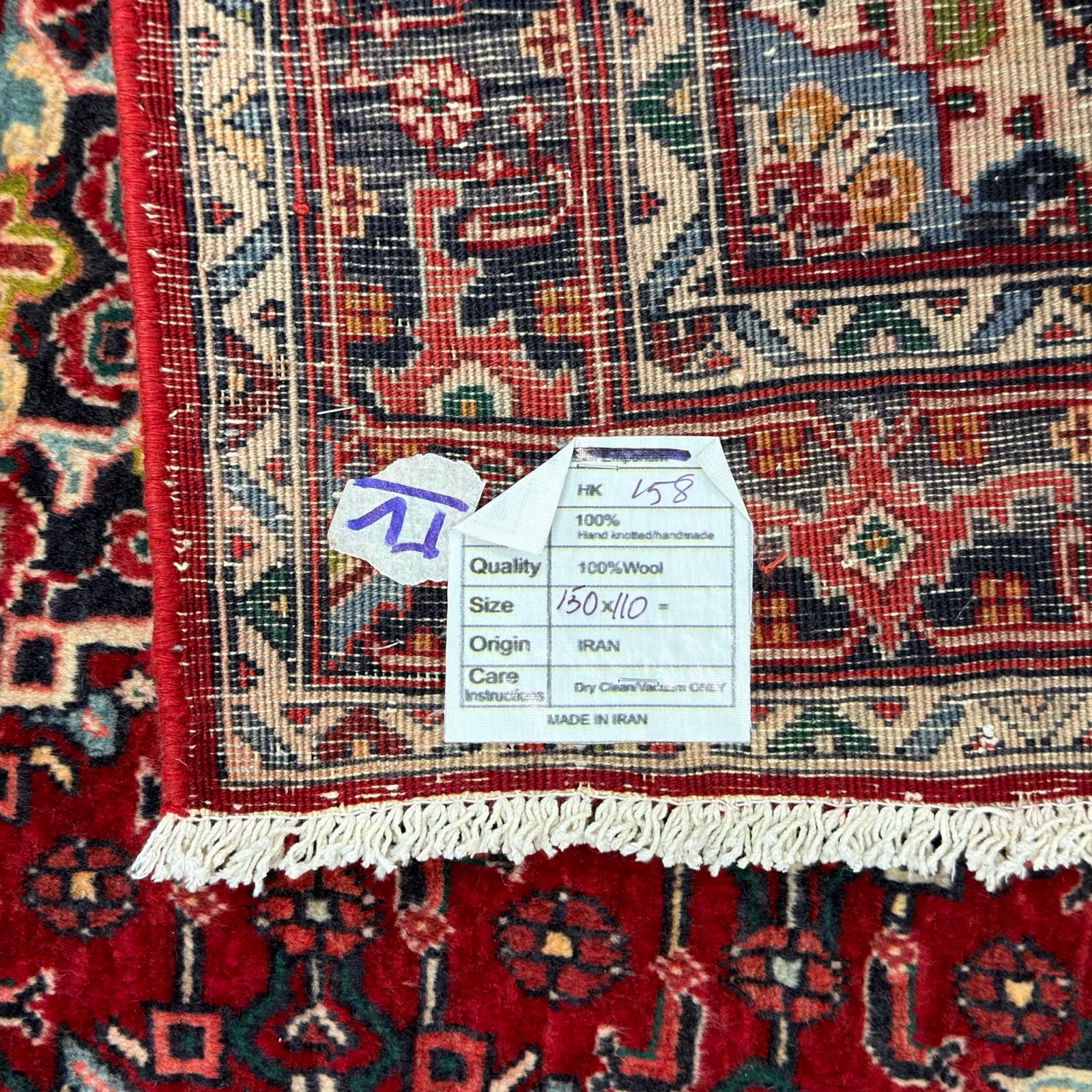 150 x 110 cm Hand-Knotted Persian Sarough Wool Rug