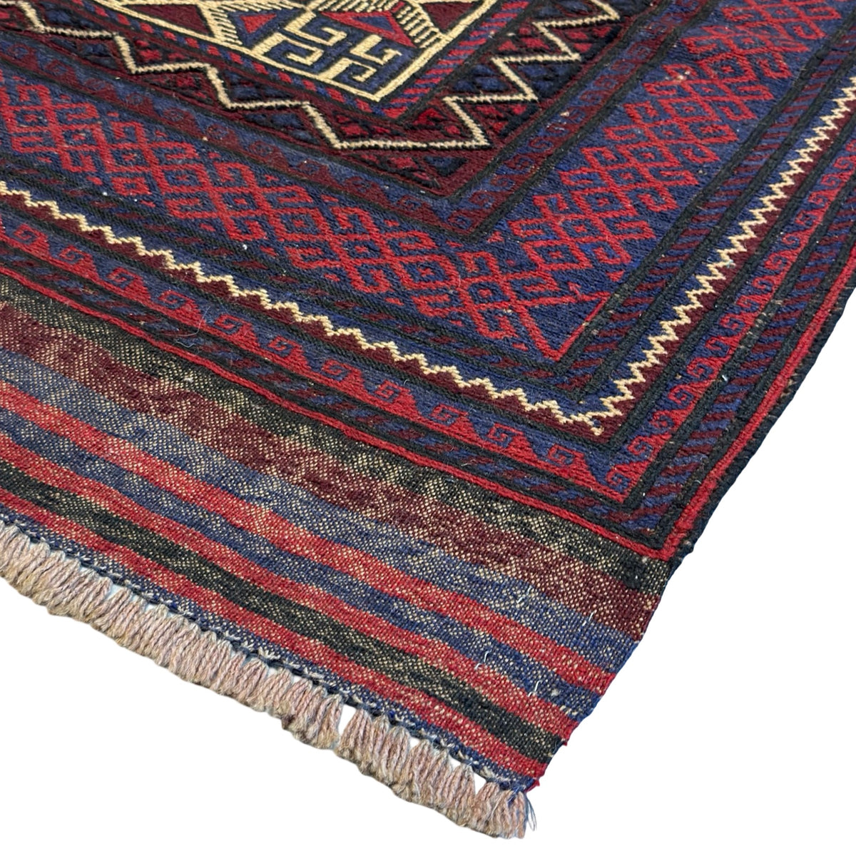 300 x 200 cm Kilim-Barjesta with Stepped Medallions and Birds – Handwoven Wool Rug