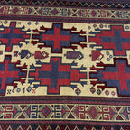 300 x 200 cm Kilim-Barjesta with Stepped Medallions and Birds – Handwoven Wool Rug