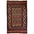 280 x 195 cm Tribal Kilim-Barjesta with Nine Tribal Floral Panels – Hand Woven Wool Rug
