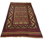 280 x 195 cm Tribal Kilim-Barjesta with Nine Tribal Floral Panels – Hand Woven Wool Rug