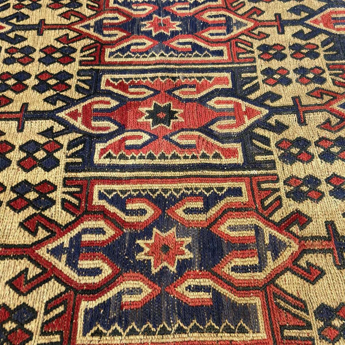280 x 195 cm Tribal Kilim-Barjesta with Nine Tribal Floral Panels – Hand Woven Wool Rug