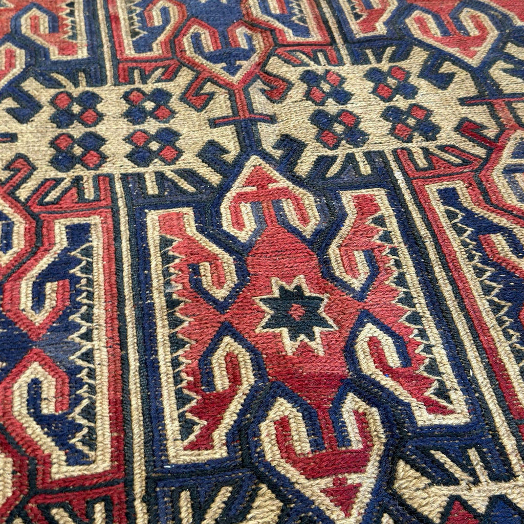 280 x 195 cm Tribal Kilim-Barjesta with Nine Tribal Floral Panels – Hand Woven Wool Rug
