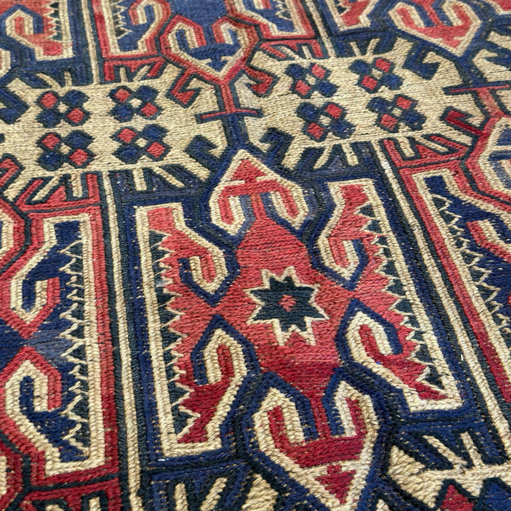 280 x 195 cm Tribal Kilim-Barjesta with Nine Tribal Floral Panels – Hand Woven Wool Rug