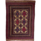 269 x 193 cm Tribal Kilim-Barjesta with Six Star Medallion Panels – Hand Woven Wool Rug