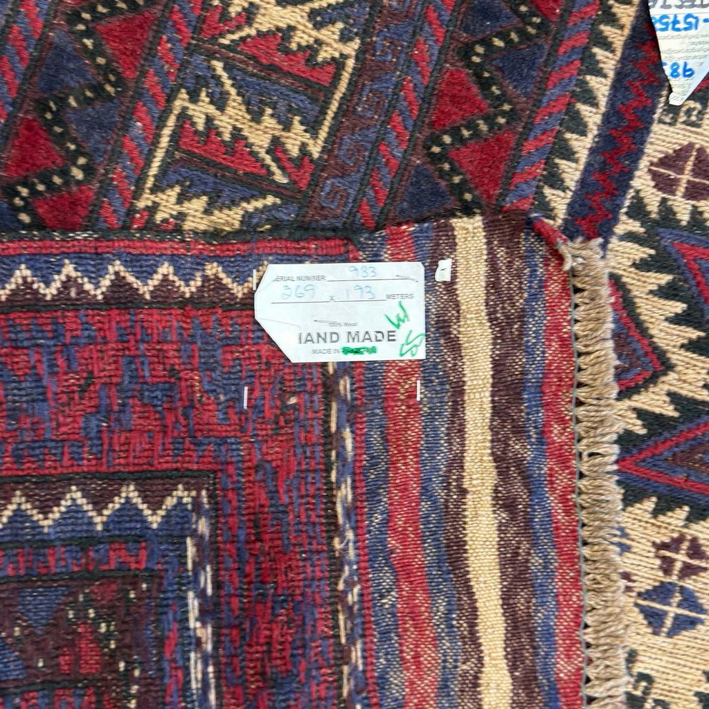 269 x 193 cm Tribal Kilim-Barjesta with Six Star Medallion Panels – Hand Woven Wool Rug