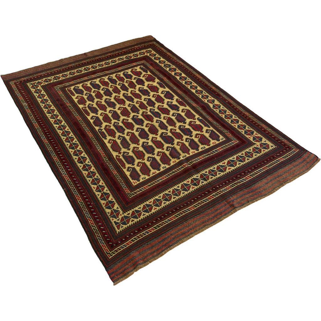 269 x 193 cm Tribal Kilim-Barjesta With All-Over Boteh Design – Hand Woven Wool Rug