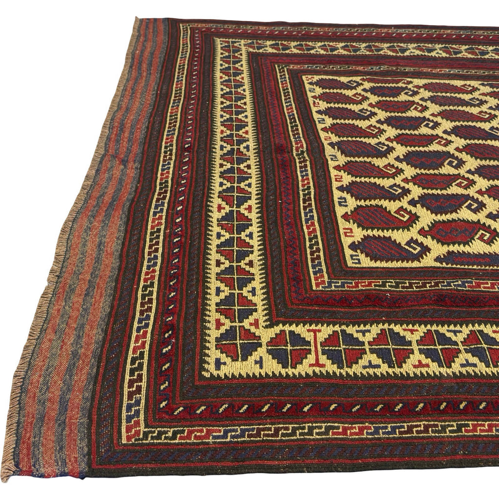 269 x 193 cm Tribal Kilim-Barjesta With All-Over Boteh Design – Hand Woven Wool Rug