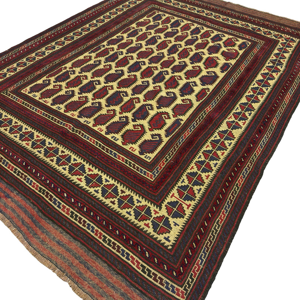 269 x 193 cm Tribal Kilim-Barjesta With All-Over Boteh Design – Hand Woven Wool Rug
