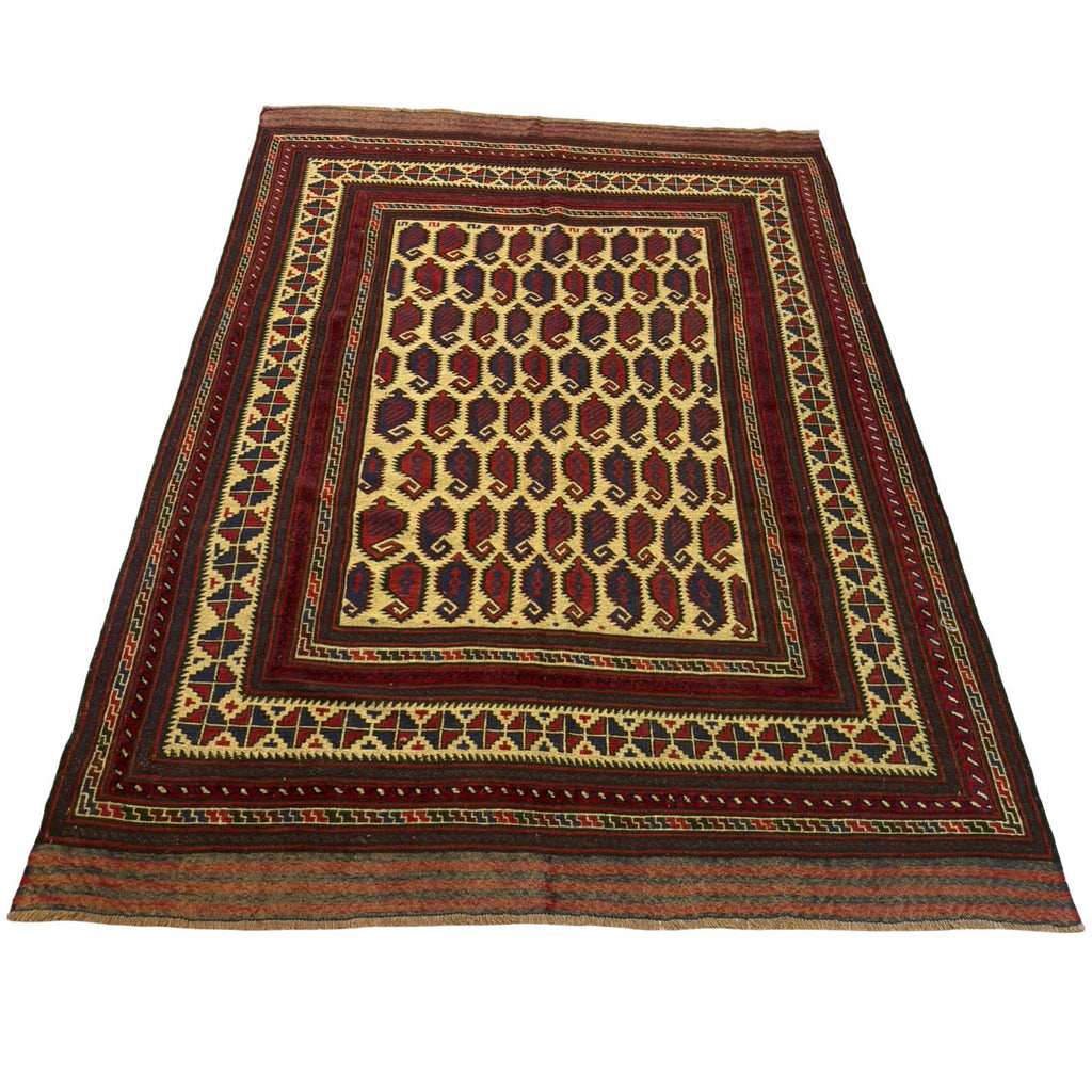 269 x 193 cm Tribal Kilim-Barjesta With All-Over Boteh Design – Hand Woven Wool Rug