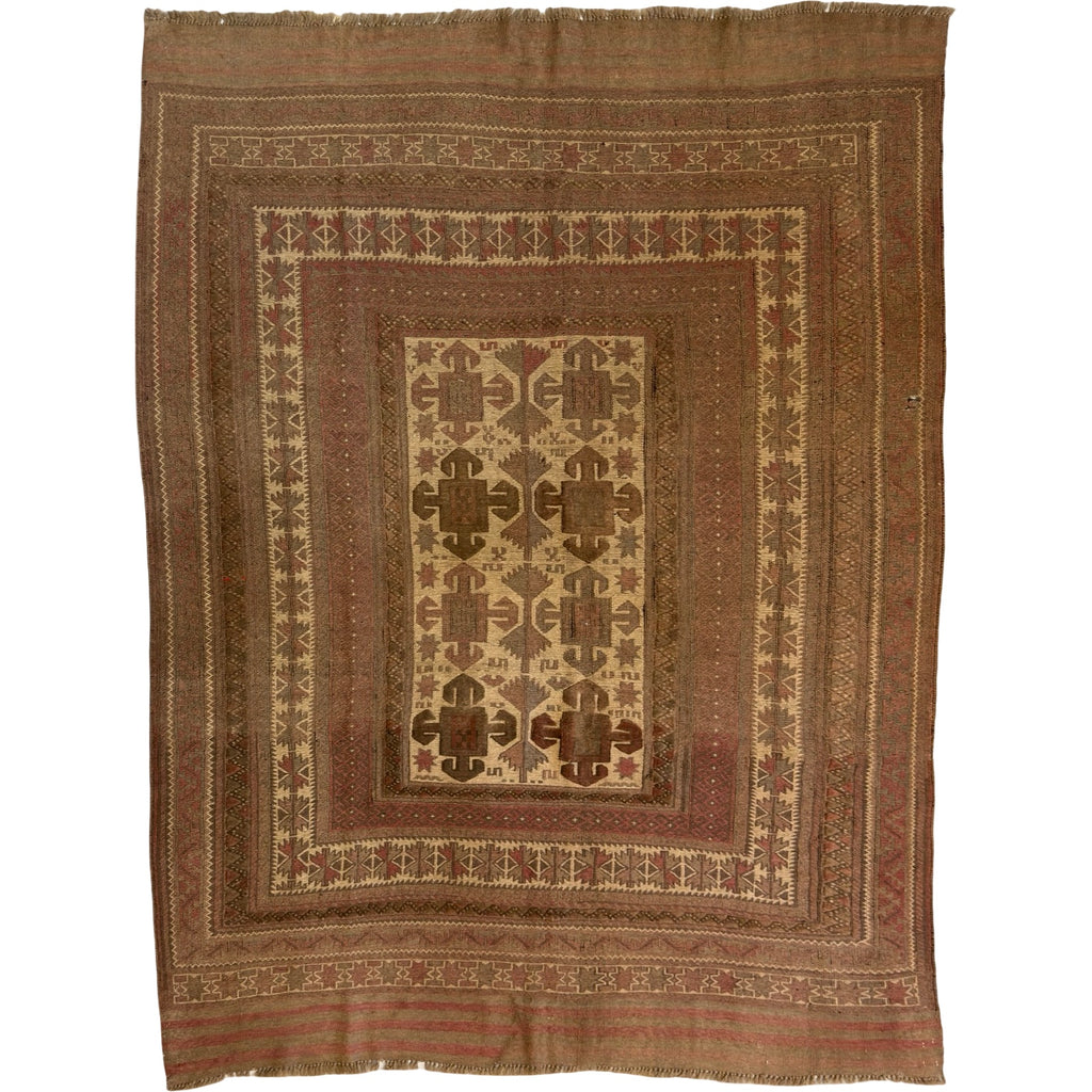 300 x 200 cm Sun-Washed Vintage Afghan Kilim-Barjesta Wool Rug