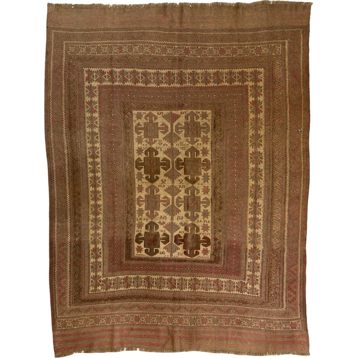 300 x 200 cm Sun-Washed Vintage Afghan Kilim-Barjesta Wool Rug
