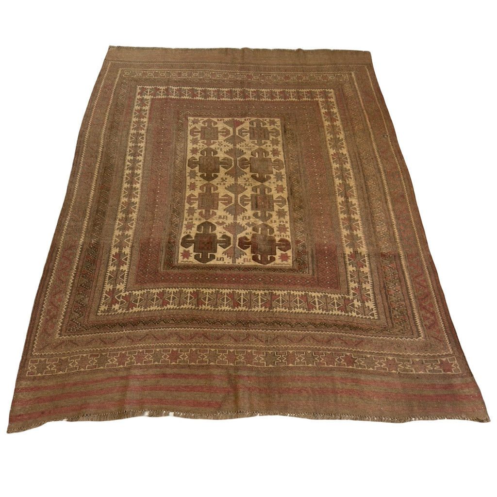 300 x 200 cm Sun-Washed Vintage Afghan Kilim-Barjesta Wool Rug