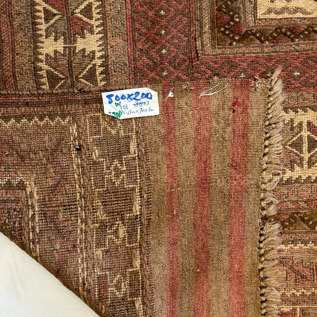 300 x 200 cm Sun-Washed Vintage Afghan Kilim-Barjesta Wool Rug