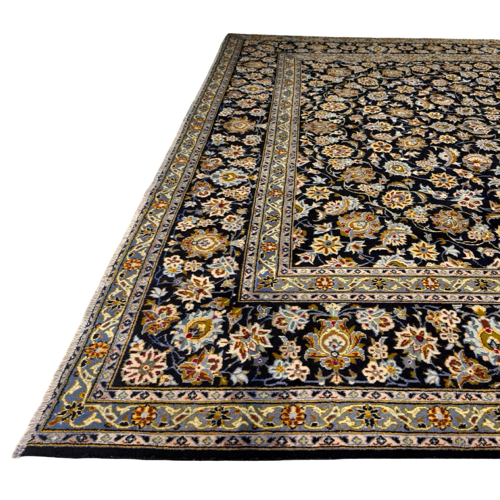 412 x 314 cm Hand-Knotted Persian Kashan Medallion Rug