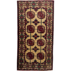 195 x 100 cm Hand Knotted Afghan Bokhara Design Baluch Rug