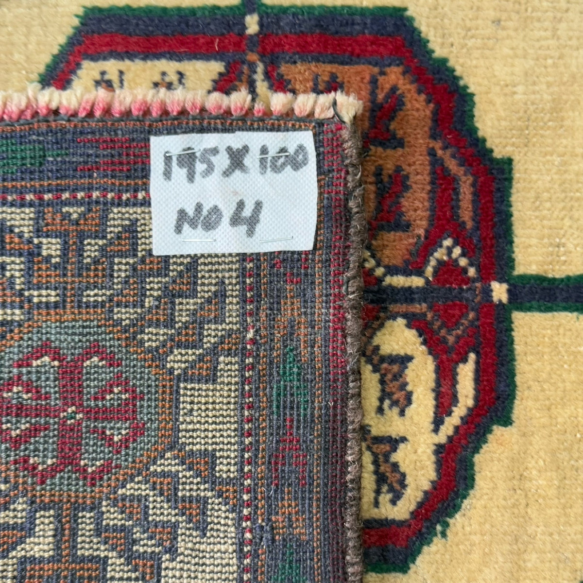 195 x 100 cm Hand Knotted Afghan Bokhara Design Baluch Rug