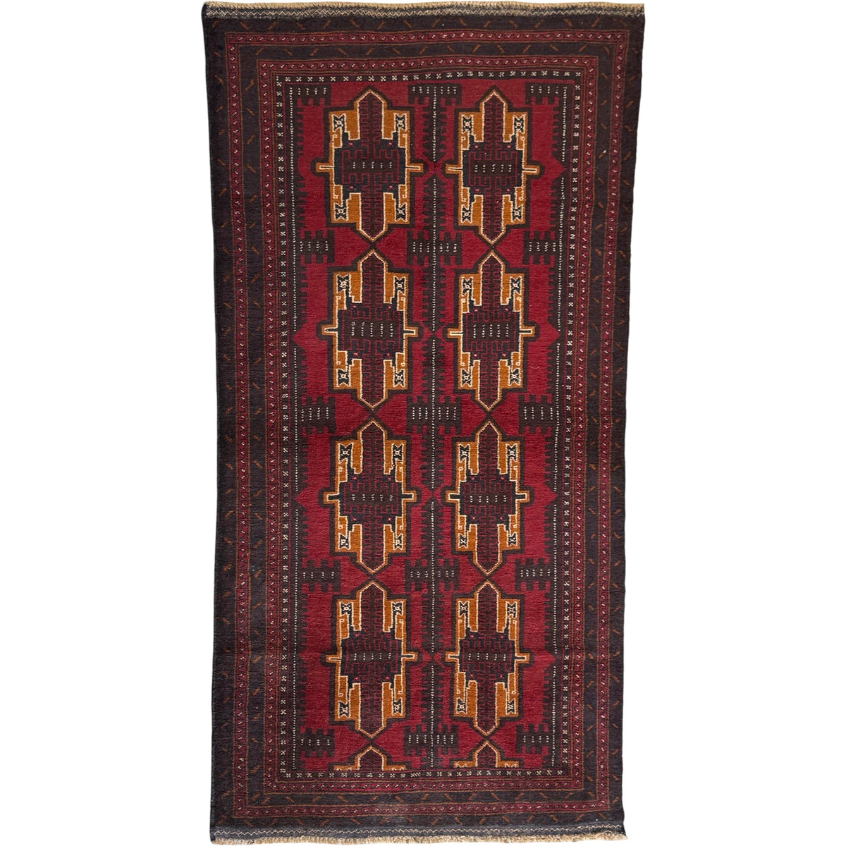200 x 105 cm Hand Knotted Afghan Tribal Baluch Rug
