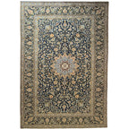 343 x 230 cm Persian Handmade Mashad Rug – Classic Medallion Design
