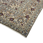 342 x 244 cm Hand-Knotted Persian Vintage Kashan Wool Rug – Ivory & Beige