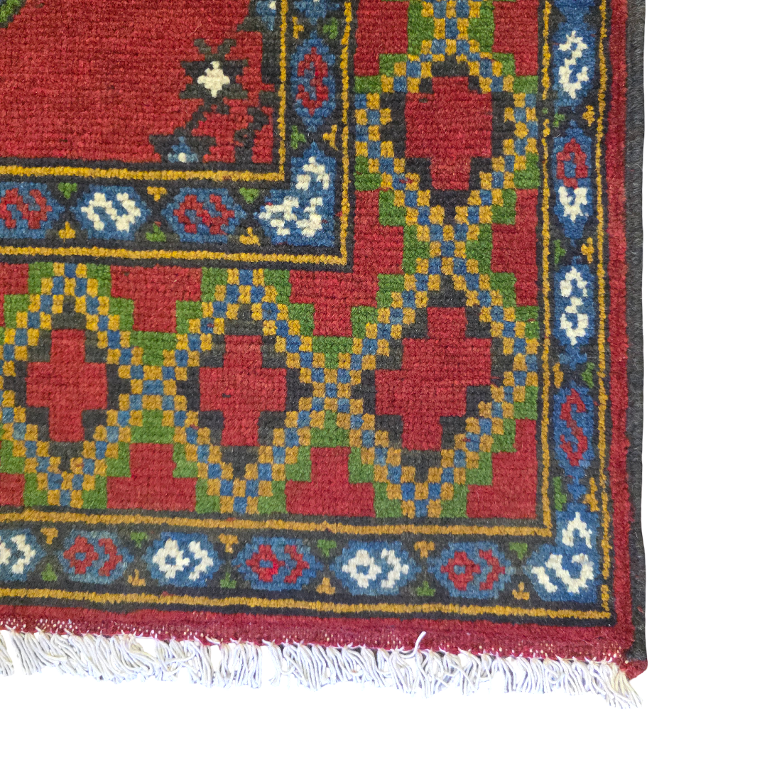 149 x 100 cm Hand Knotted Red Afghan Akche Bokhara – Wool Rug