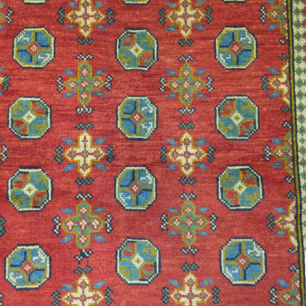 150 x 100 cm Hand Knotted Red Afghan Akche Bokhara – Wool Rug